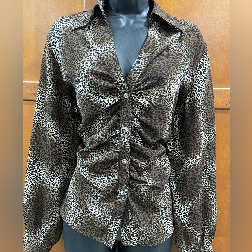 Leopard Animal Print Button Down Shirt